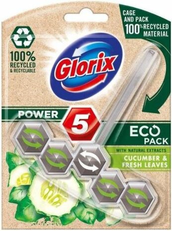 Glorix Toiletblok Power 5 Cucumber &amp; Fresh leaves 55gr