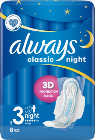 Always Maandverband Classic Night 8 stuks