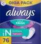 Always Dailies Inlegkruisjes Normal Fresh 76st